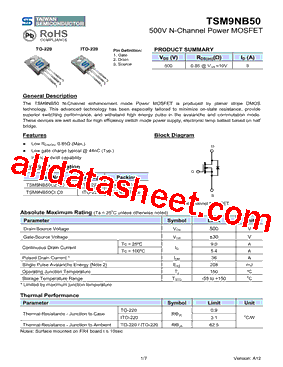 TSM9NB50型号图片