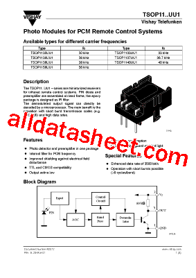 TSOP1137UU1型号图片