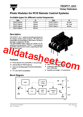 TSOP1733UU1型号图片