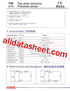 TW18-05C-M12型号图片