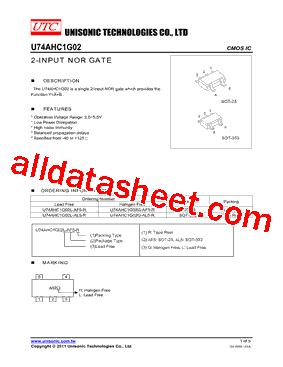 U74AHC1G02型号图片