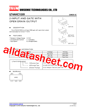 U74AHC1G09G-AE5-R型号图片