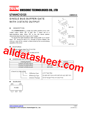 U74AHC1G125G-AE5-R型号图片