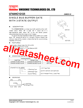 U74AHC1G125L-AL5-R型号图片