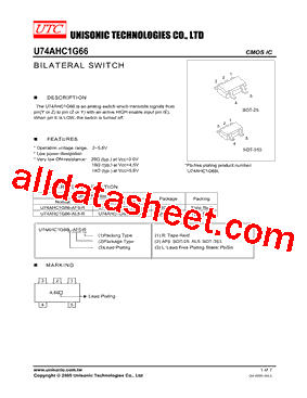 U74AHC1G66-AL5-R型号图片