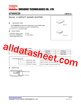 U74AHC20G-P14-R型号图片