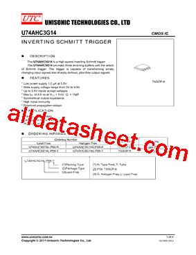 U74AHC3G14型号图片