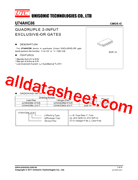 U74AHC86L-S14-T型号图片