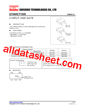 U74AHCT1G08L-AL5-R型号图片