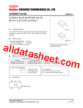 U74AHCT1G125-AL5-R型号图片