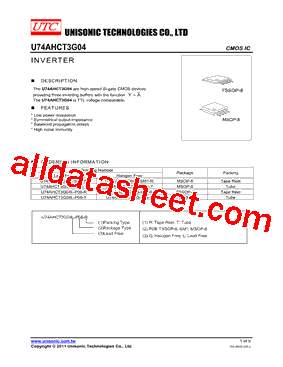 U74AHCT3G04L-P08-T型号图片