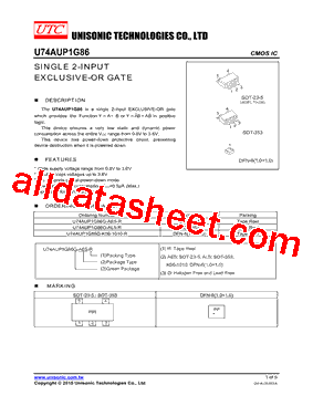 U74AUP1G86G-AL5-R型号图片