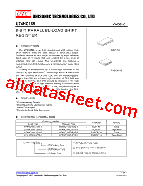 U74HC165L-P16-R型号图片