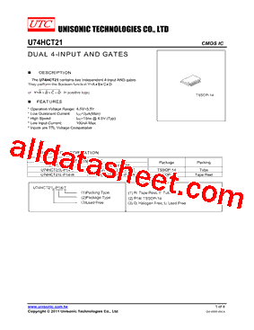 U74HCT21L-P14-R型号图片