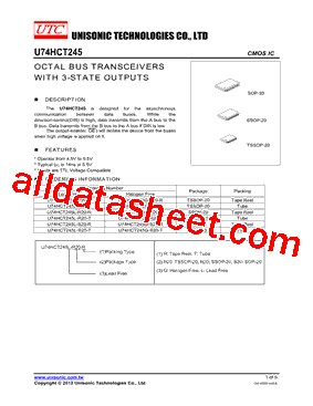 U74HCT245L-R20-T型号图片