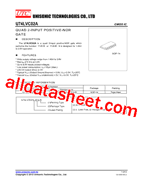 U74LVC02AL-S14-R型号图片