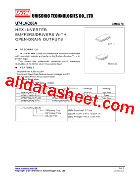 U74LVC06AL-S14-R型号图片