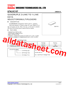 U74LVC157G-S16-T型号图片