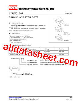 U74LVC1G04型号图片