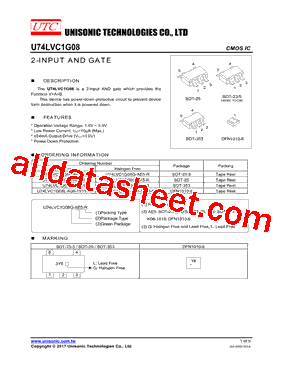 U74LVC1G08L-AL5-R型号图片