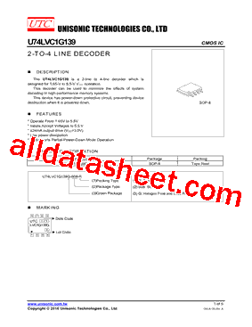 U74LVC1G139G-S08-R型号图片
