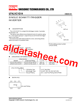 U74LVC1G14-AL5-R型号图片