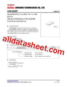 U74LVC257G-S16-R型号图片