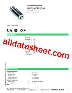 UB500-30GM-H3-V1型号图片