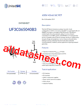 UF3C065040B3型号图片