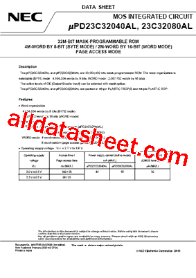 UPD23C32040ALGY-MKH型号图片