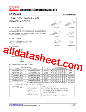 UT100N03L-TND-R型号图片