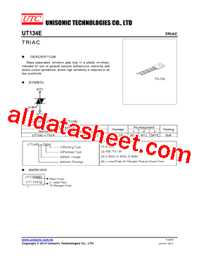 UT134E-8-T60-K型号图片