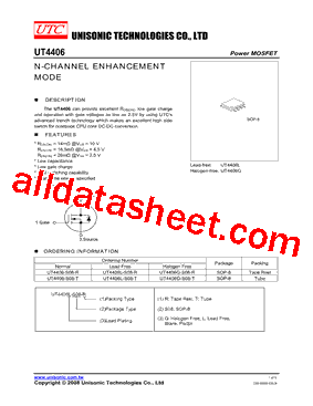 UT4406L-S08-R型号图片