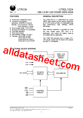 UT62L1024LC-70L型号图片