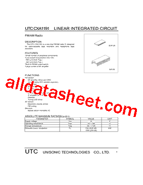 UTCCXA1191型号图片