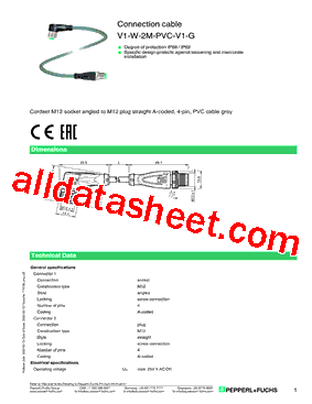 V1-W-2M-PVC-V1-G型号图片