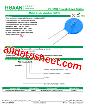 VDR25D121KJ型号图片