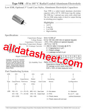 VPR122U012E1L型号图片