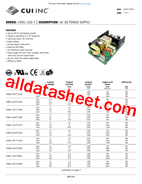 VSBU-120-T125B型号图片