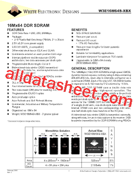 W3E16M64S-266BI型号图片