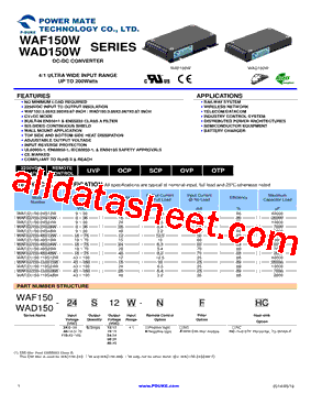 WAF150-24S15W型号图片