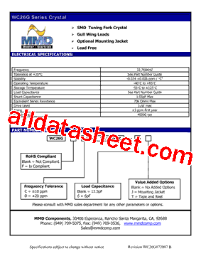 WC26GFC-32.768KHZ-6J型号图片