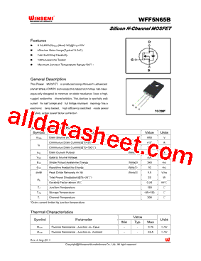 WFF5N65B型号图片