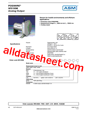 WS100M-2000-10V-L10-M4VA型号图片