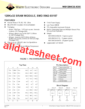 WS128K32N-100G4TI型号图片