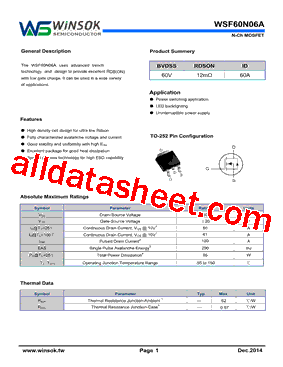 WSF60N06A型号图片