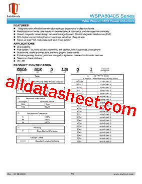 WSPA8040S1R0NT型号图片