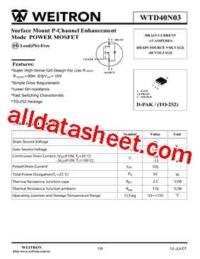 WTD40N03型号图片