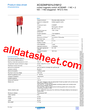 XCSDMP501L01M12型号图片