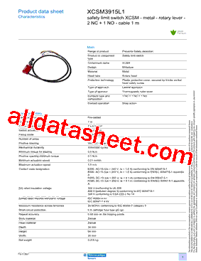 XCSM3915L1型号图片